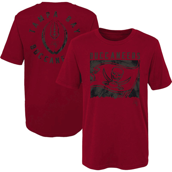 Men's Tampa Bay Buccaneers Red Preschool Liquid Camo Logo T-Shirt